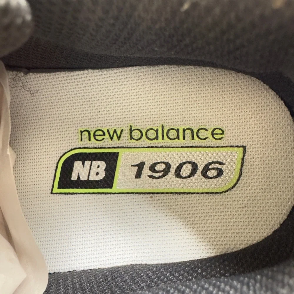 New Balance 1906R Boys 5.5 Silver Lime Green Metallic Running Shoes GC1906CQ
